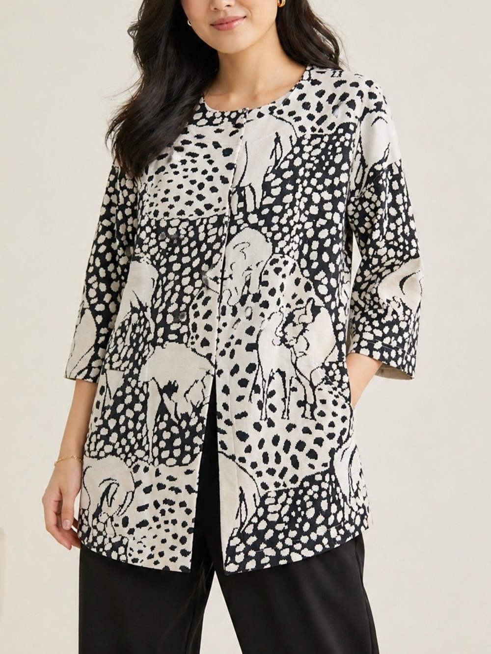 Bitte Kai Rand Designer Abstract Sweater Jacquard Luxury Scandinavian Size L